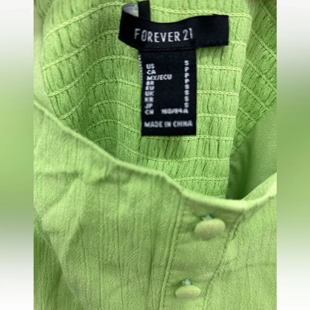 NWT Forever 21 Womens sweetheart there’s Ruffle Fit Flare Boho Dress Small neon - Picture 4 of 7